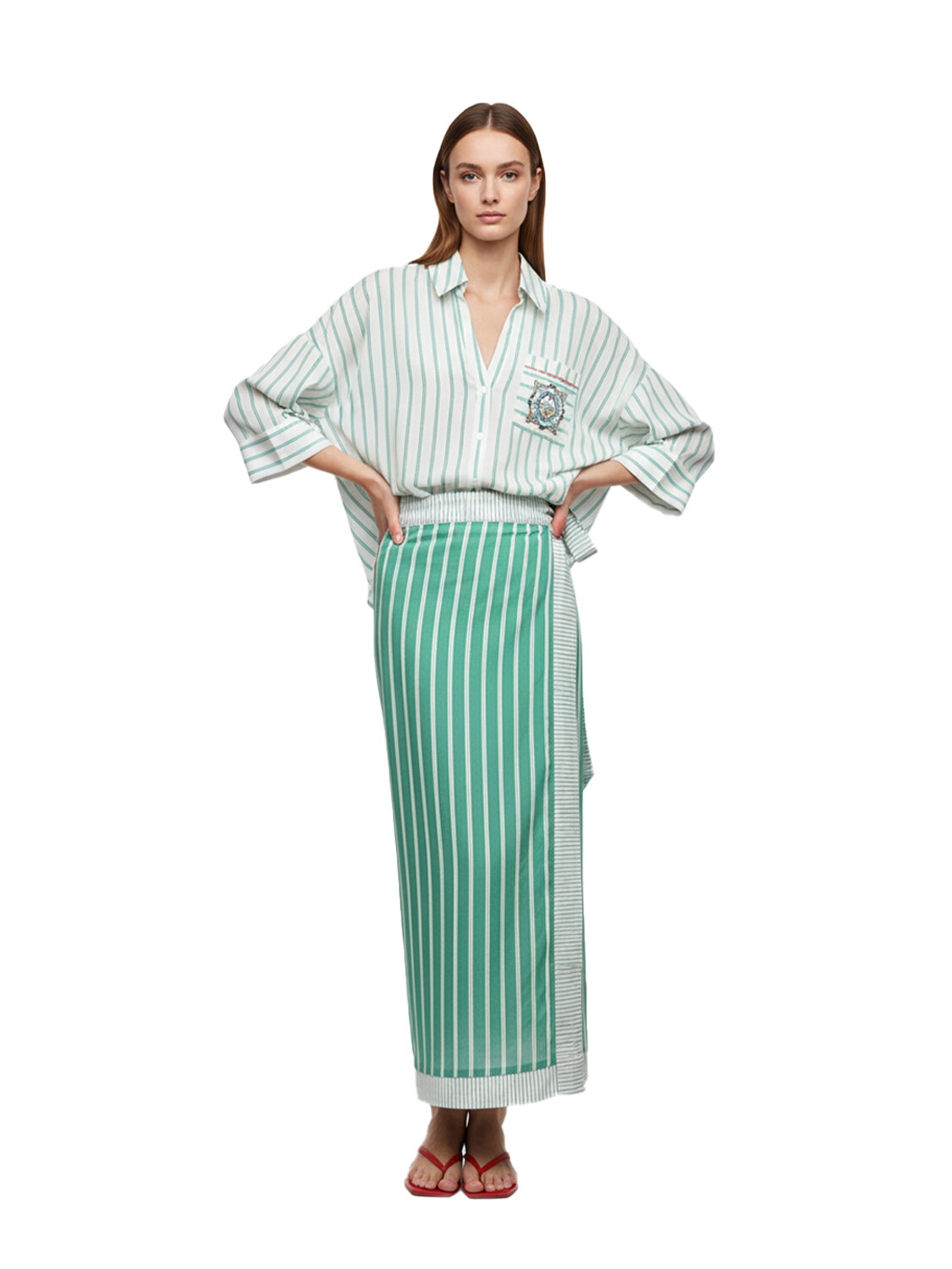 Beyaz Doğal Dökümlü Oversize Gömlek (1)