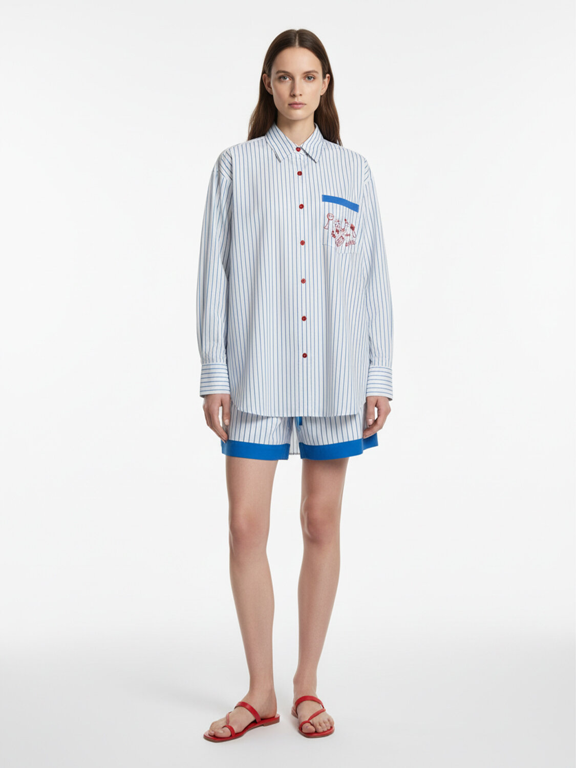 Beyaz Pamuk Dokulu Oversize Gömlek (1)