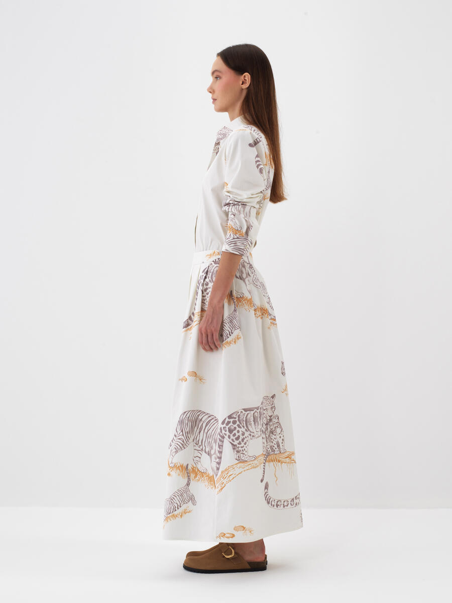 Ekru Pamuk Dokulu Regular Fit Gömlek - 3