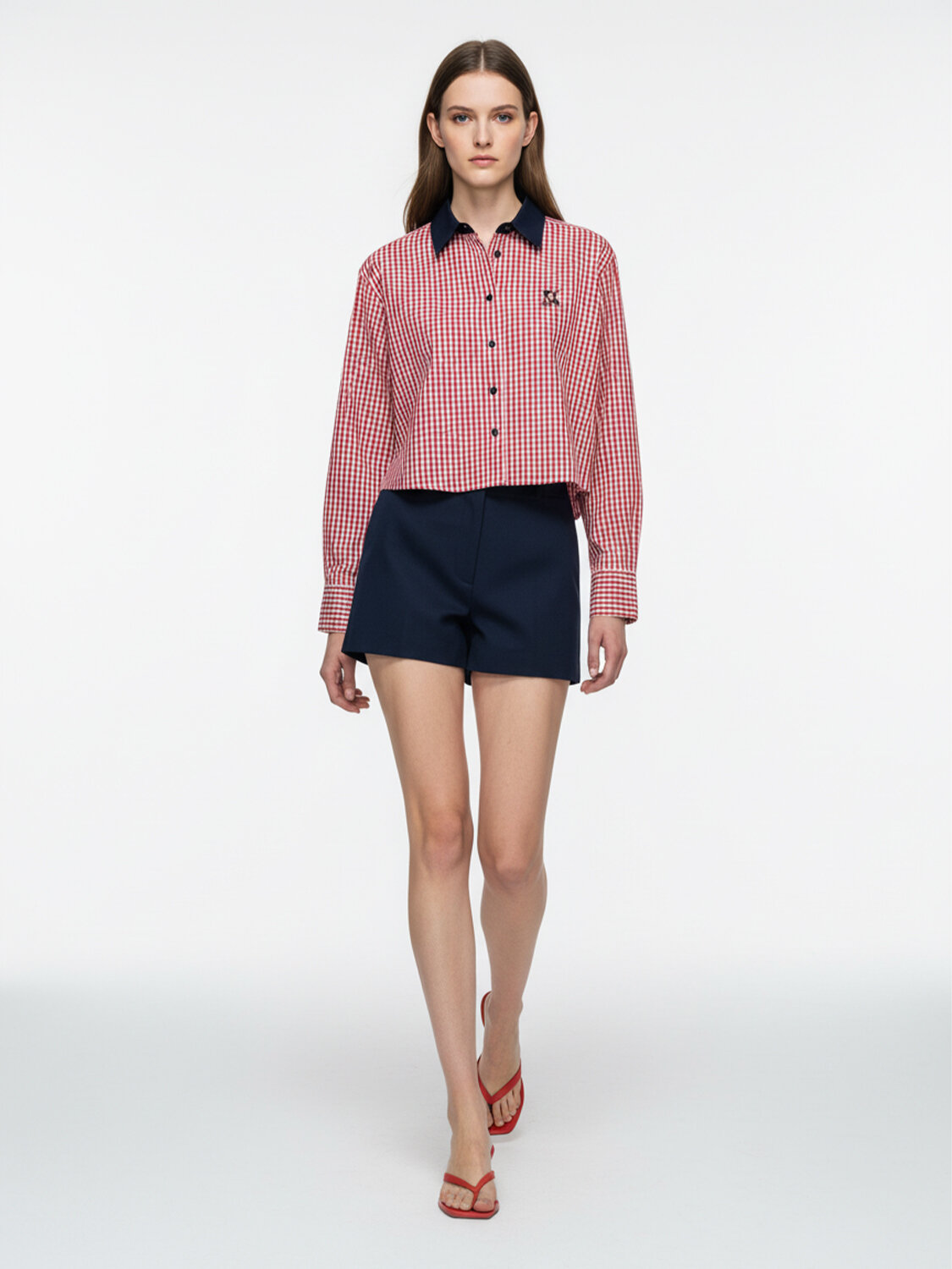 Kırmızı Pamuk Dokulu Oversize Gömlek (1)