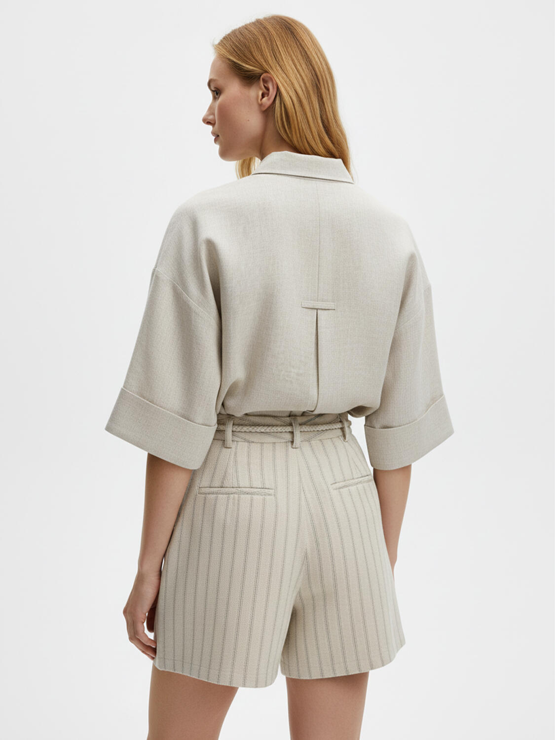 Naturel %100 Keten Oversize Gömlek - 4