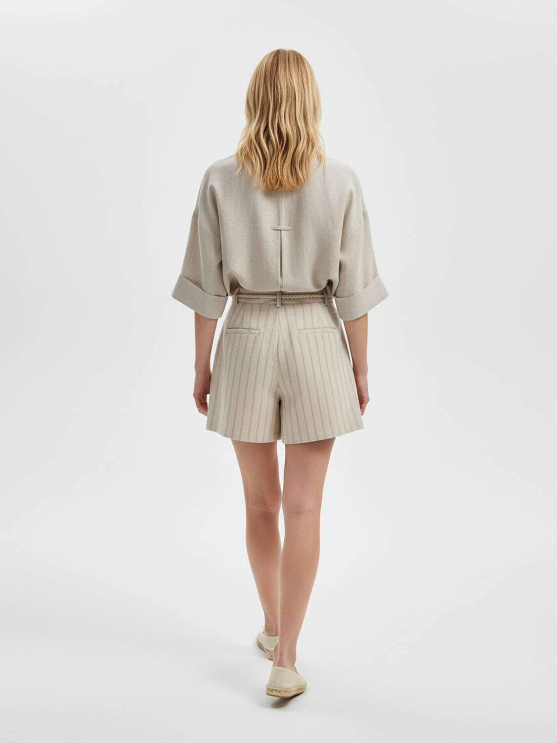 Naturel %100 Keten Oversize Gömlek - 5