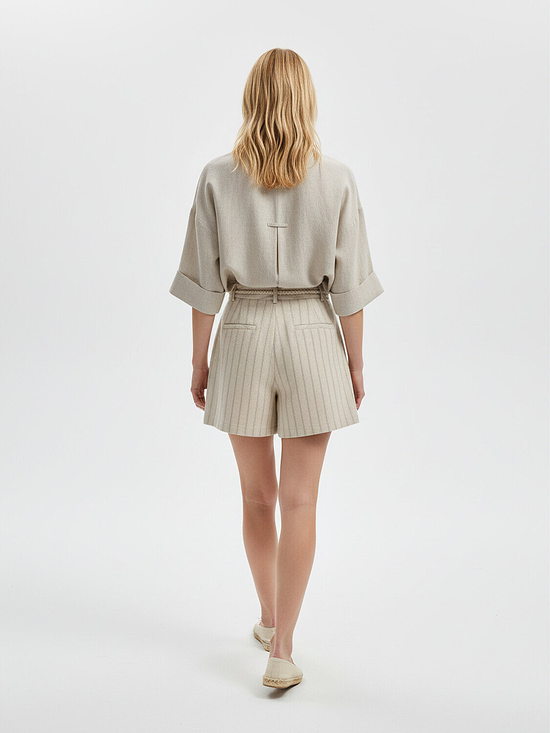 Naturel %100 Keten Oversize Gömlek (5)