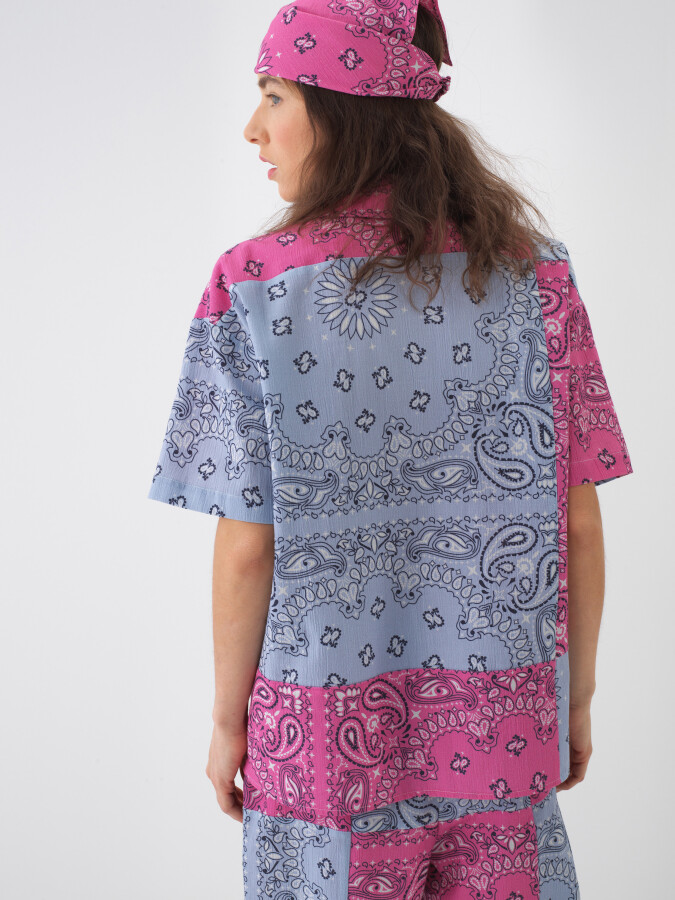 Pembe Pamuk Dokulu Oversize Gömlek - 4