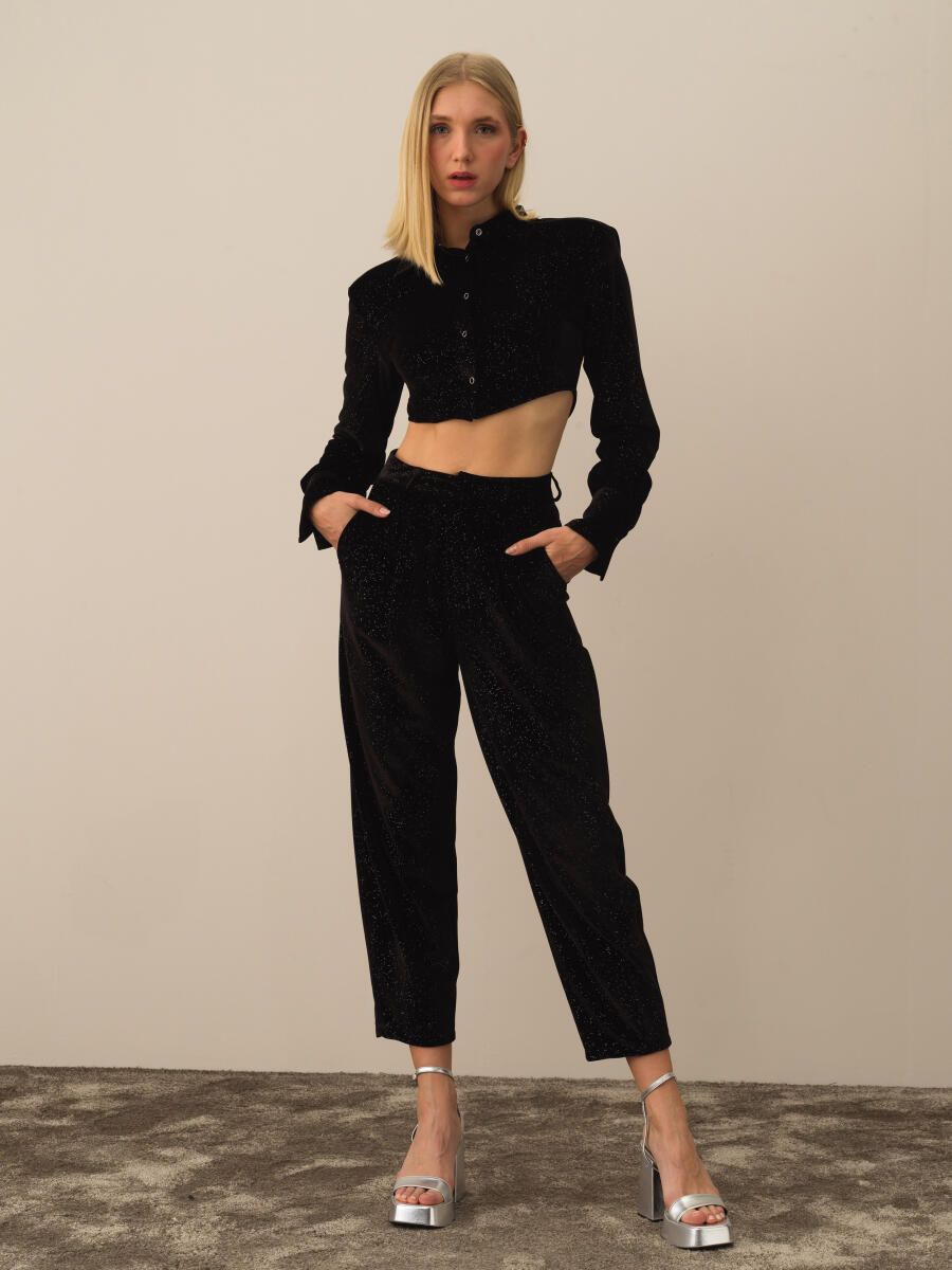 Siyah Esnek Dokulu Regular Fit Gömlek - 2