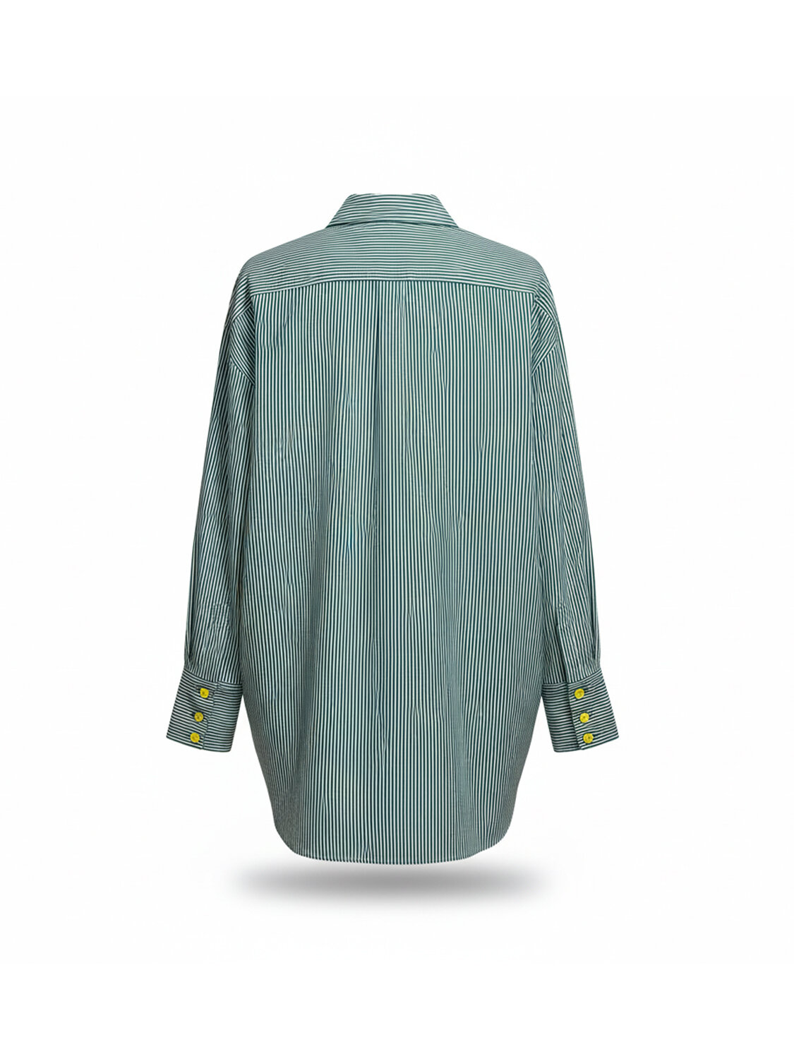 Yeşil Pamuk Dokulu Oversize Gömlek - 4