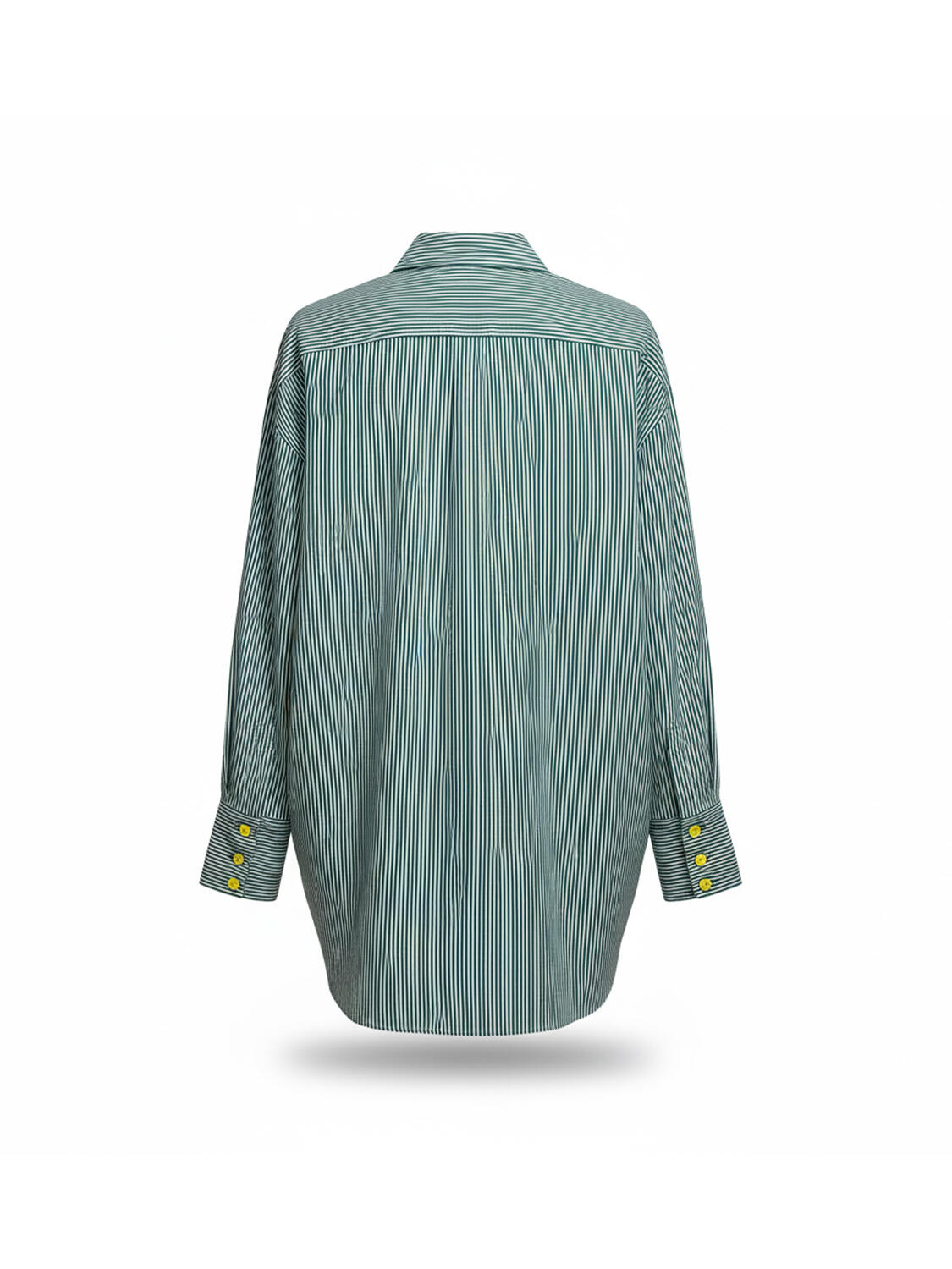 Yeşil Pamuk Dokulu Oversize Gömlek - 4