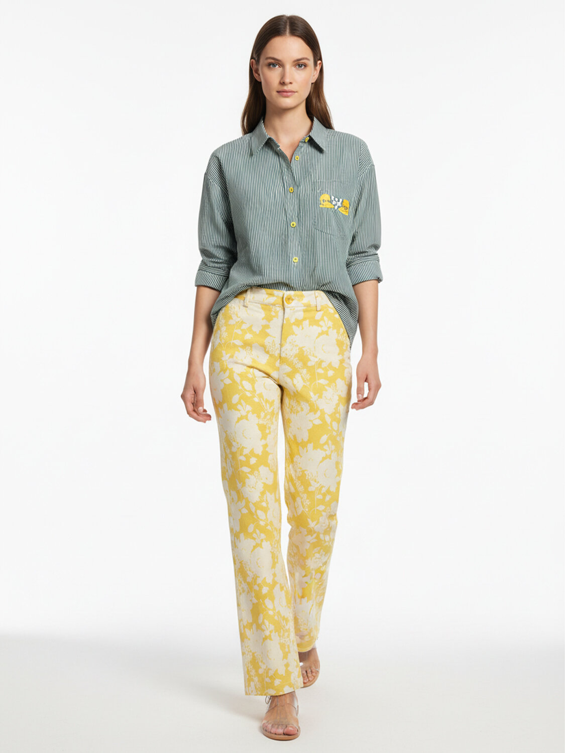 Yeşil Pamuk Dokulu Oversize Gömlek (1)