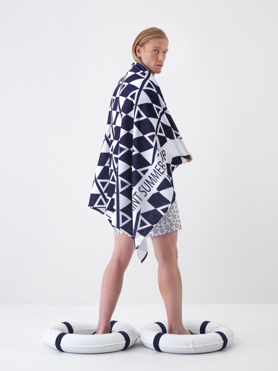 Beyaz Pamuk Dokulu Standart Fit Havlu - 1