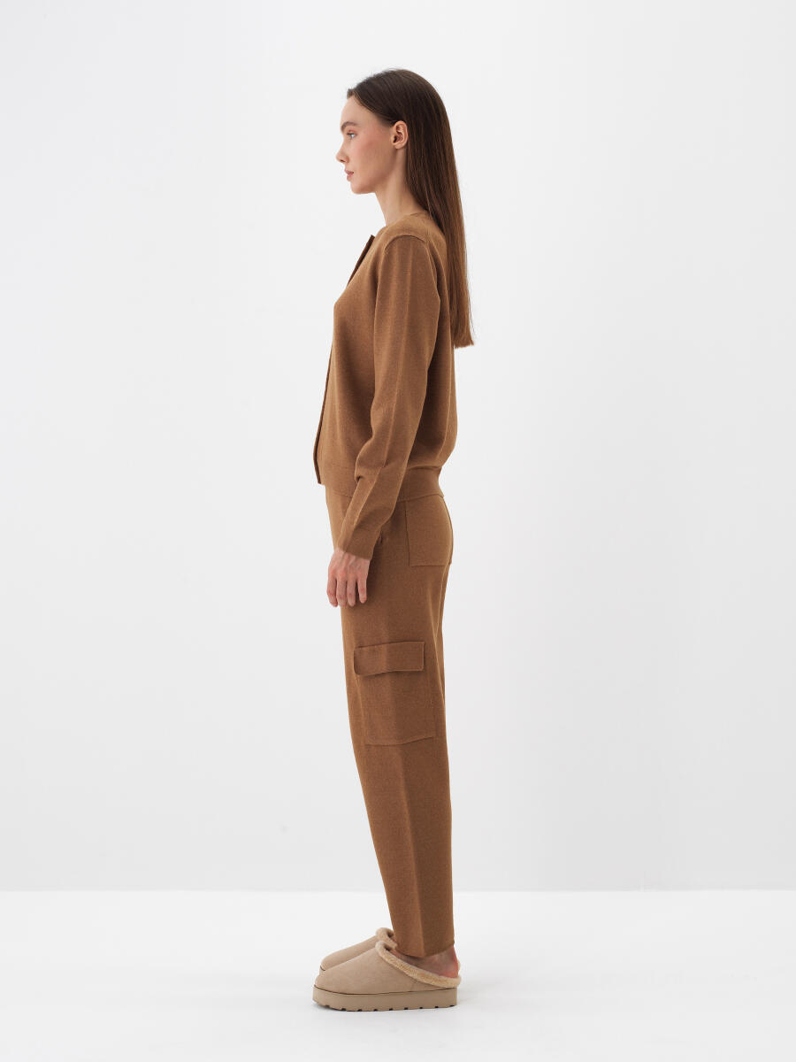 Camel Doğal Yün Dokulu Regular Fit Hırka - 3