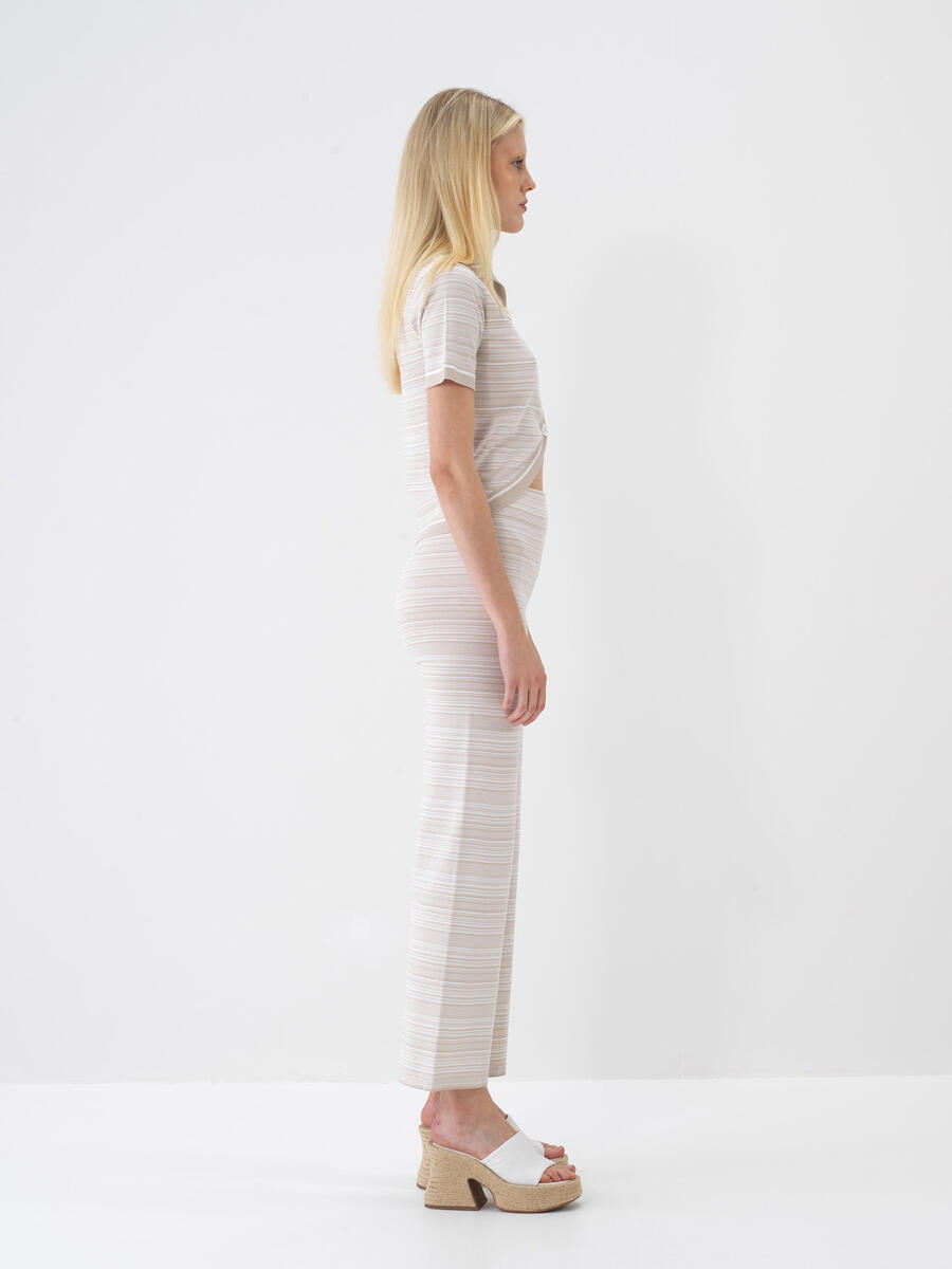 Ekru Doğal Dökümlü Regular Fit Hırka - 5