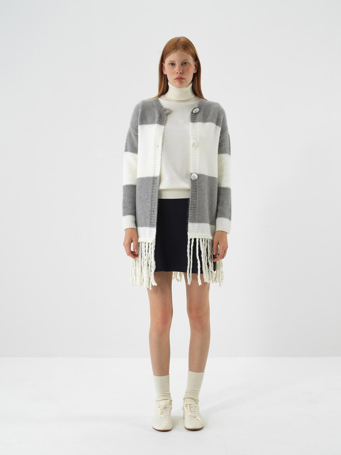 Ekru Yumuşak Dokulu Oversize Hırka