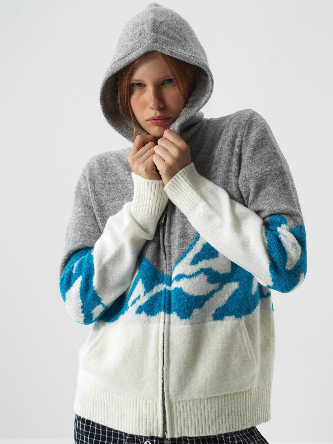 Gri Yumuşak Dokulu Oversize Hırka - Xint