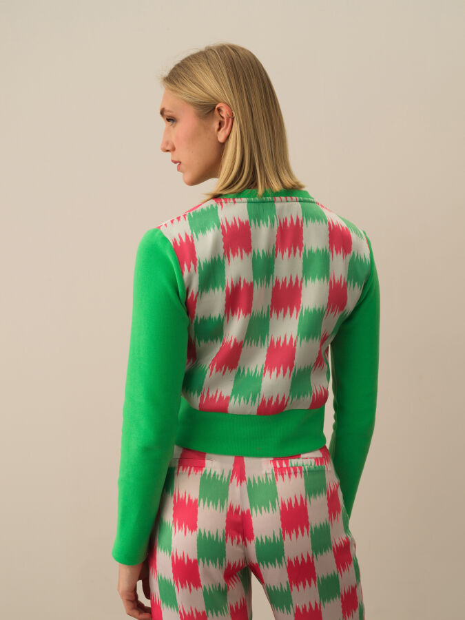 Yeşil Pamuk Dokulu Regular Fit Hırka - Xint