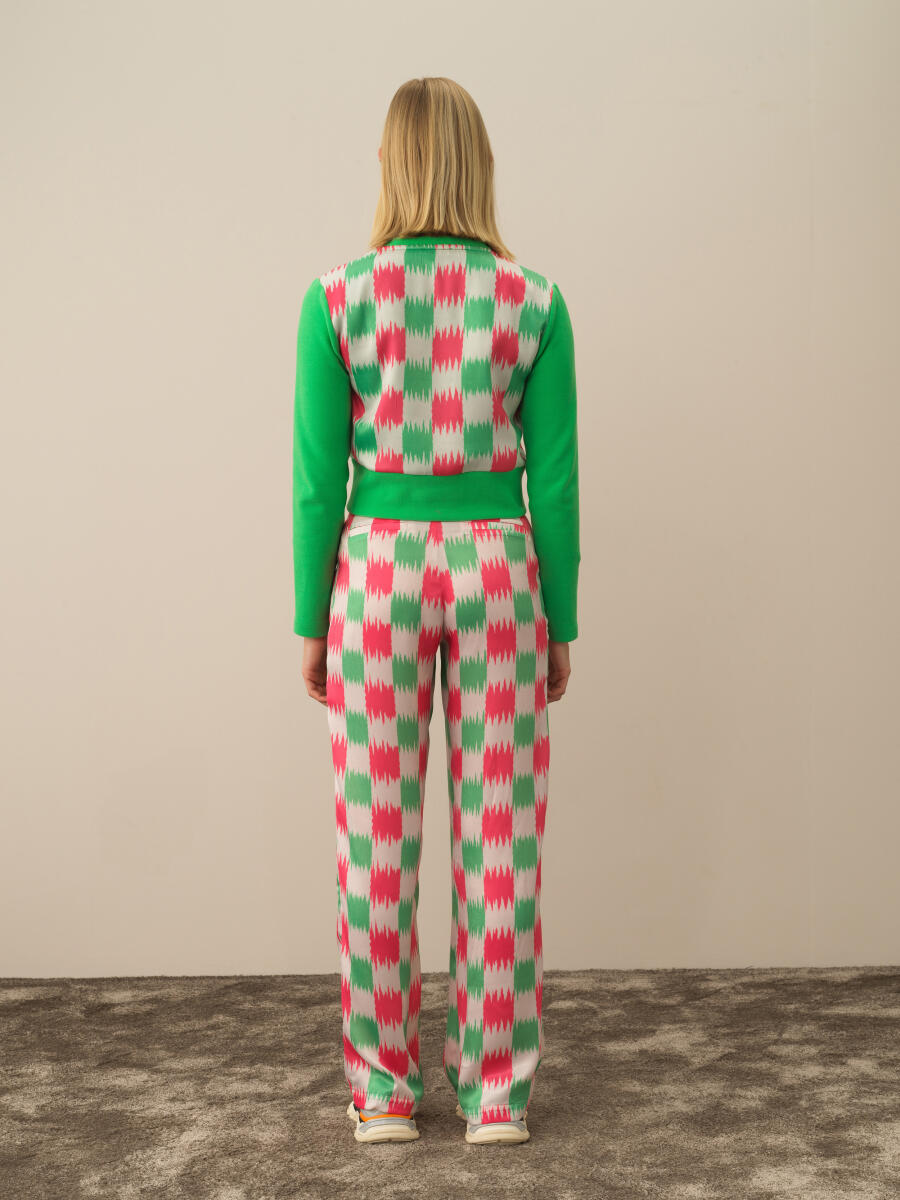 Yeşil Pamuk Dokulu Regular Fit Hırka - 4