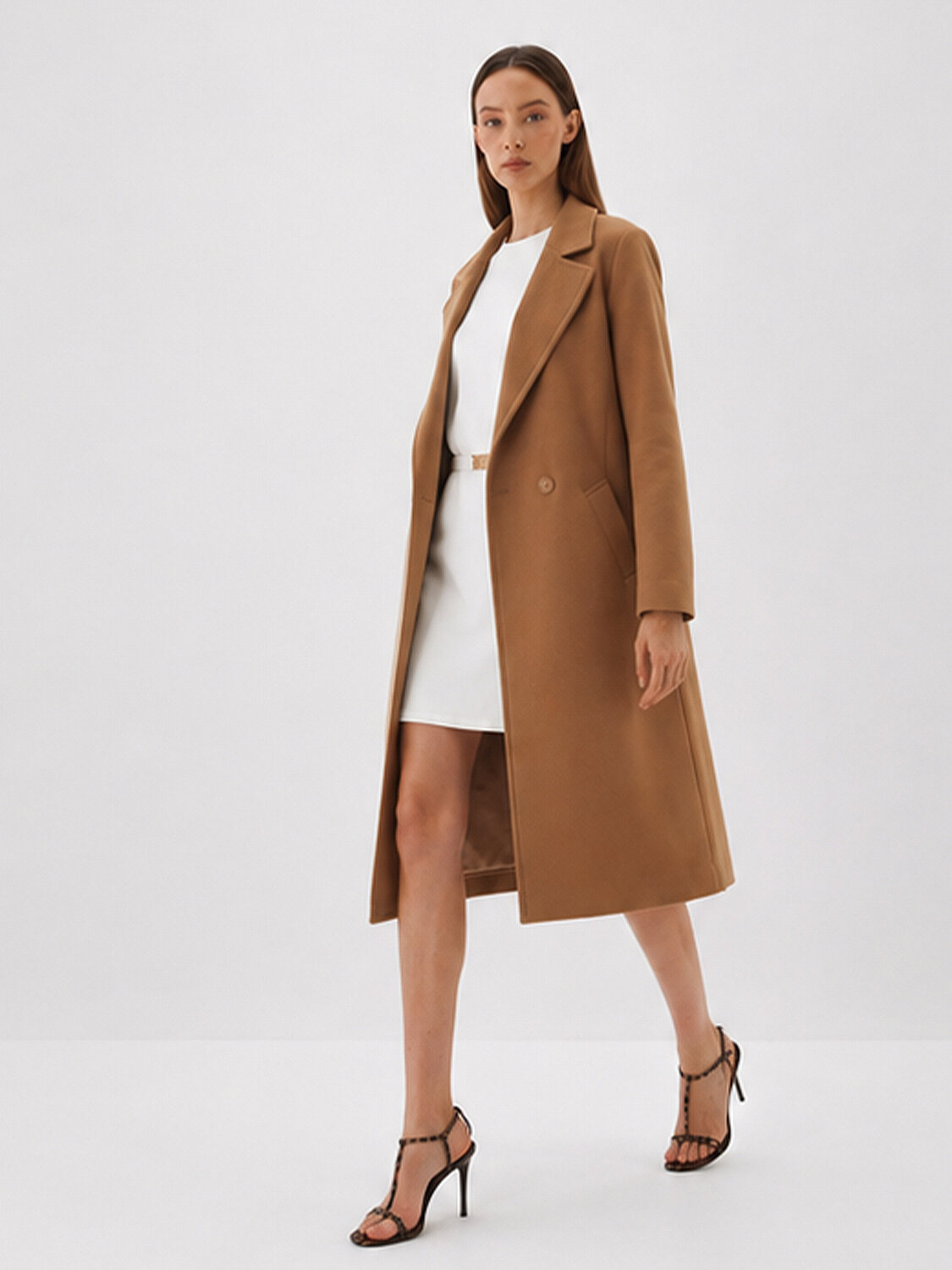 Camel Esnek Dokulu Oversize Kaban (1)