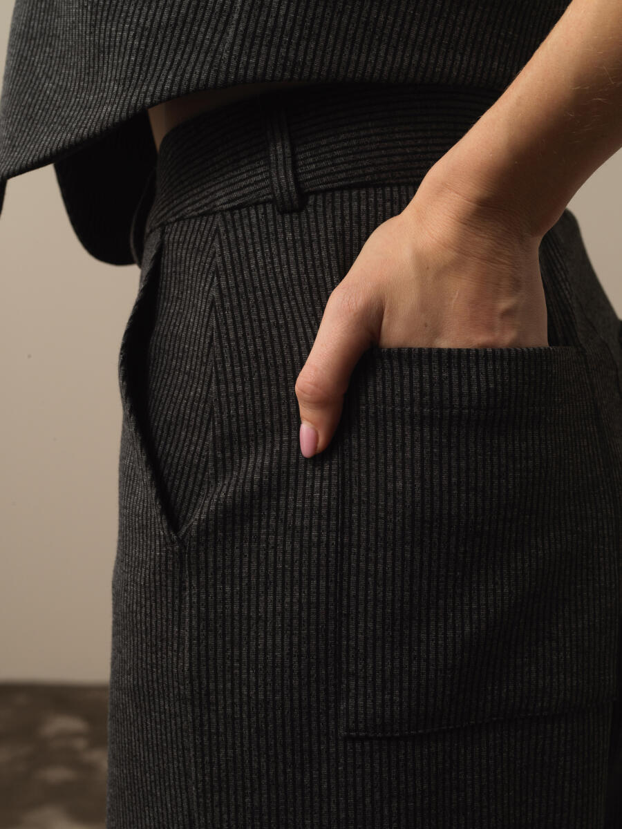 Siyah Pamuk Dokulu Regular Fit Kargo Pantolon - 4