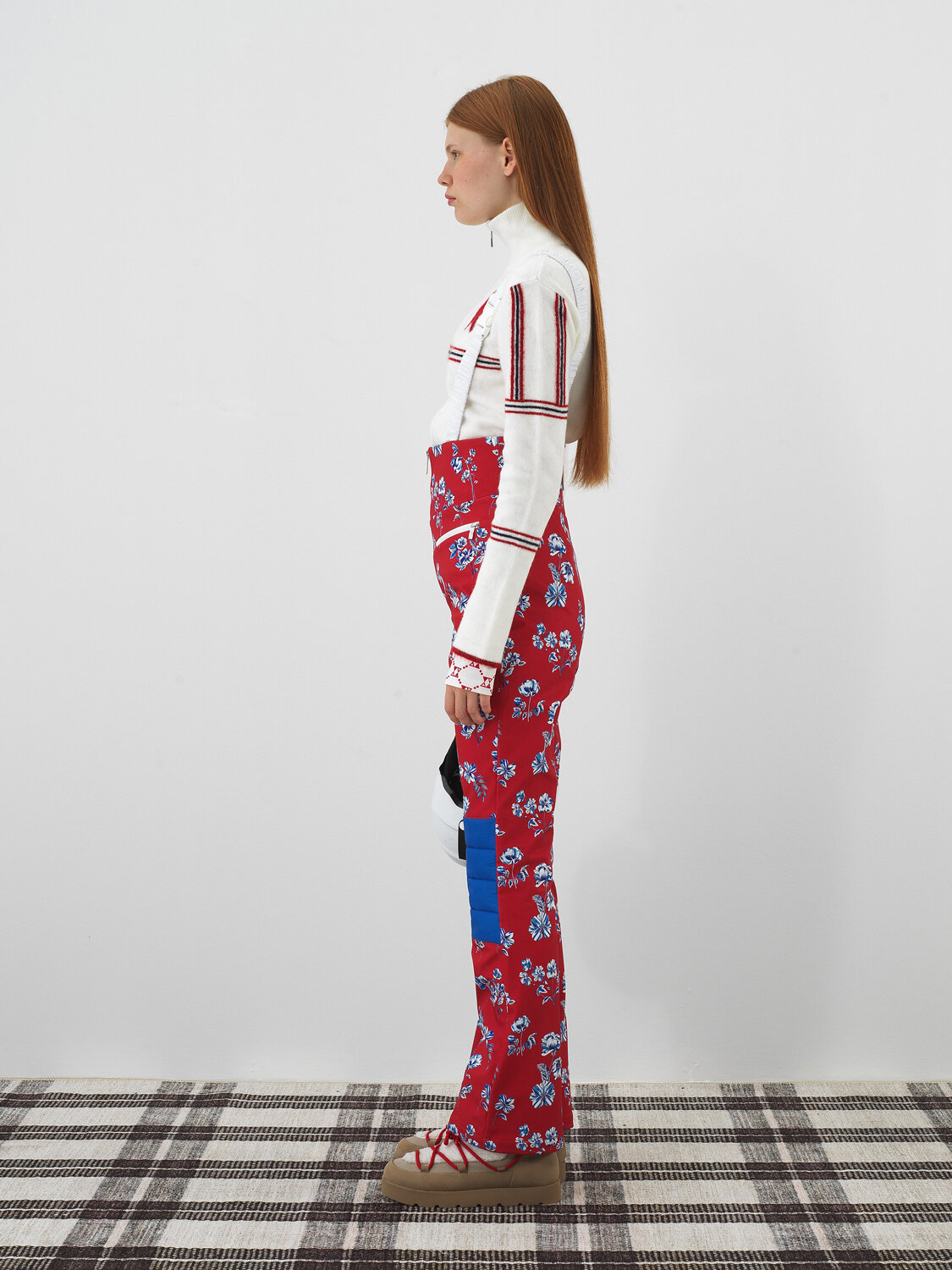 Kırmızı Softshell Dokulu Regular Fit Kayak Salopeti - Xint