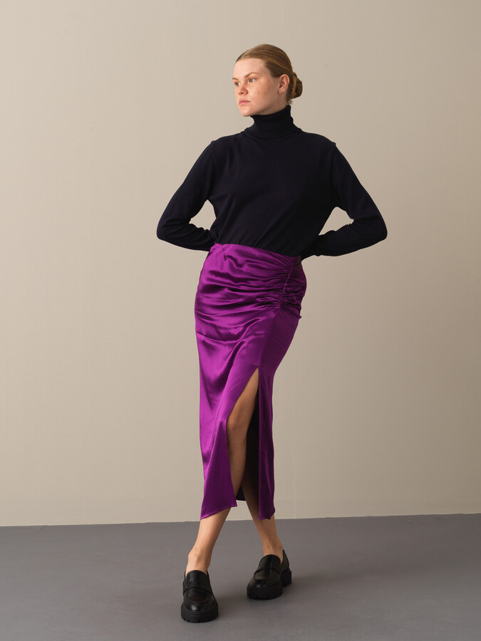 Lacivert Slim Fit Balıkçı Yaka Pamuk Kazak - 2
