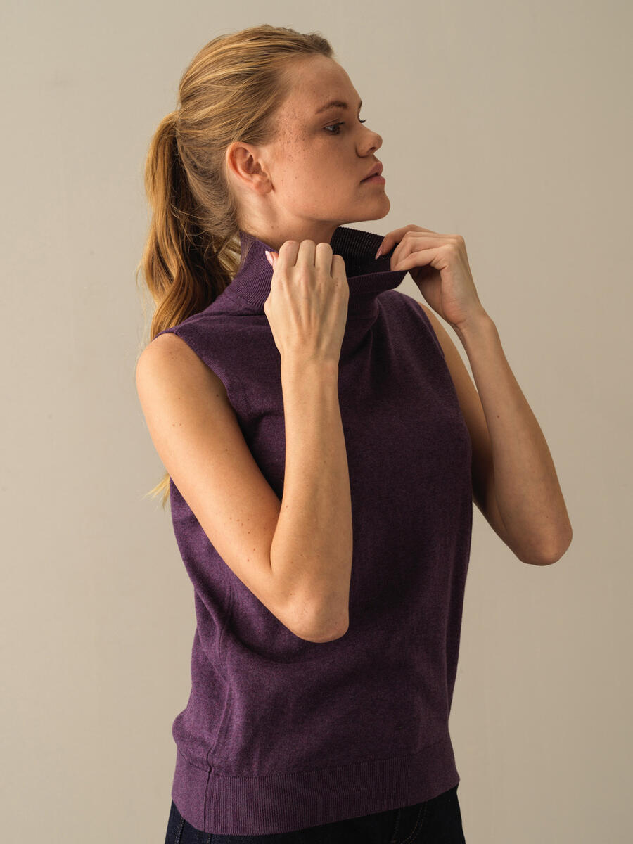 Mor Pamuk Dokulu Regular Fit Basic - 3