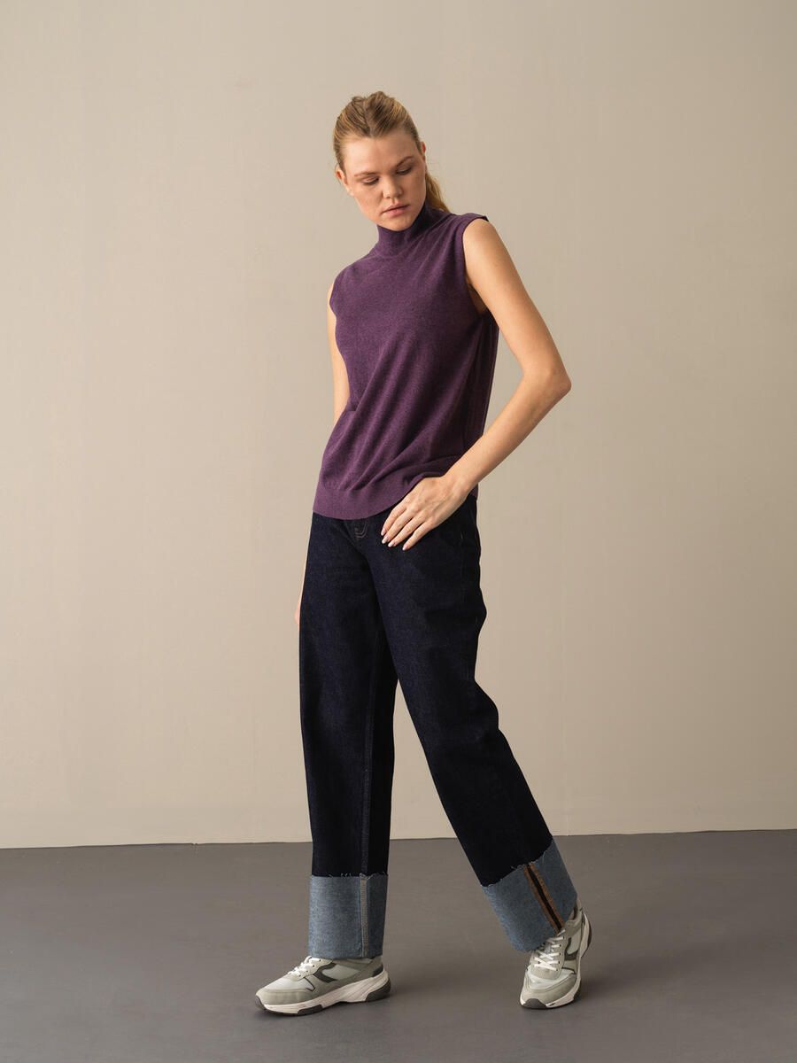 Mor Pamuk Dokulu Regular Fit Basic - 2