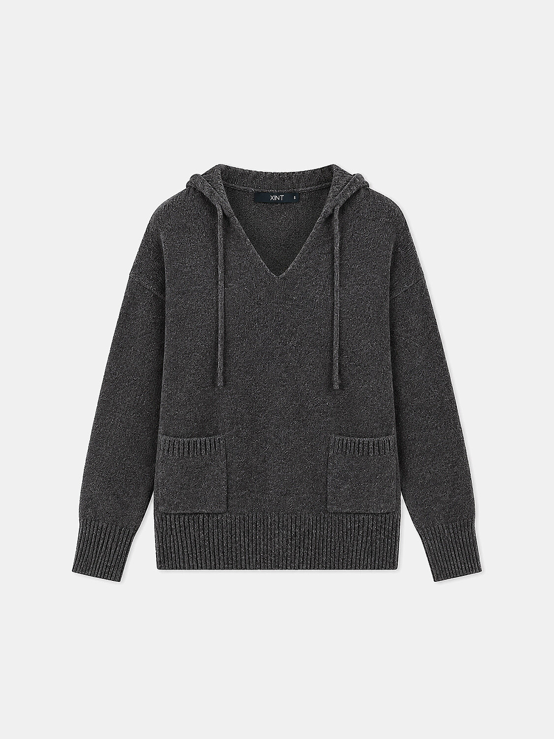 Antrasit Regular Fit V Yaka Mohair Kazak - 1