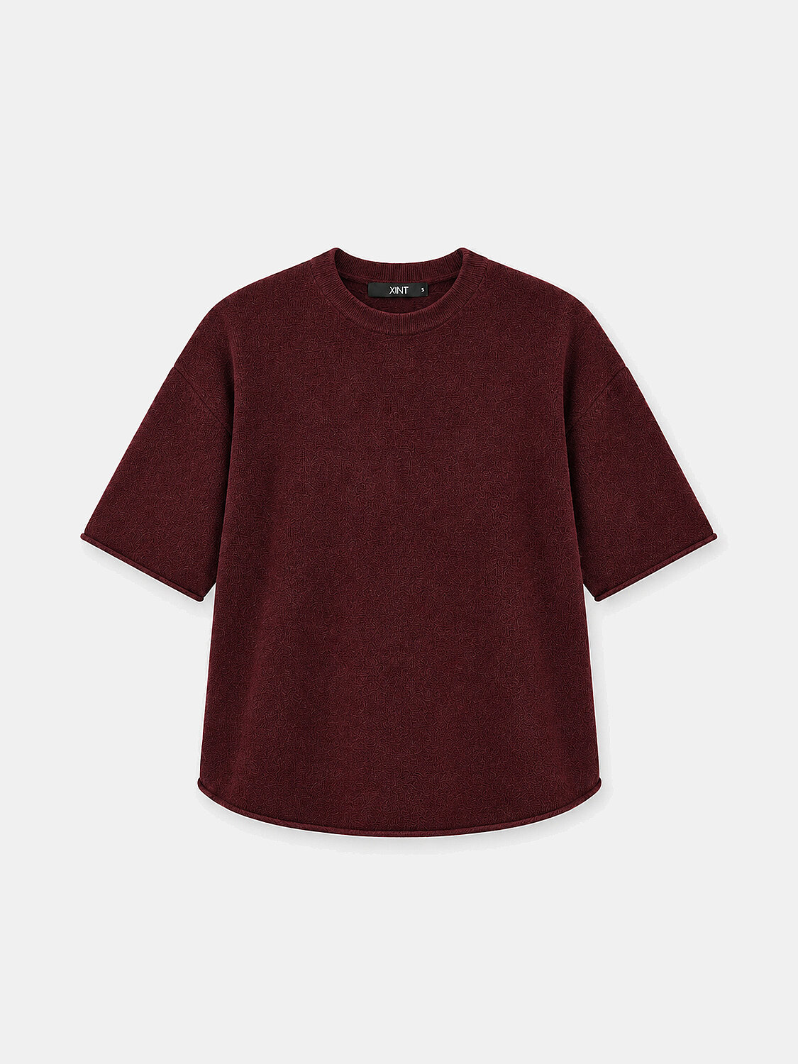 Bordo Yumuşak Dokulu Oversize Kazak