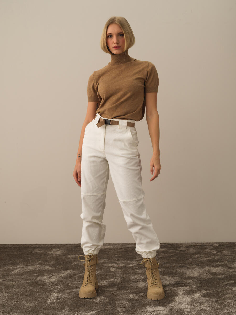 Camel Regular Fit Yarım Balıkçı Pamuk Kazak - 2