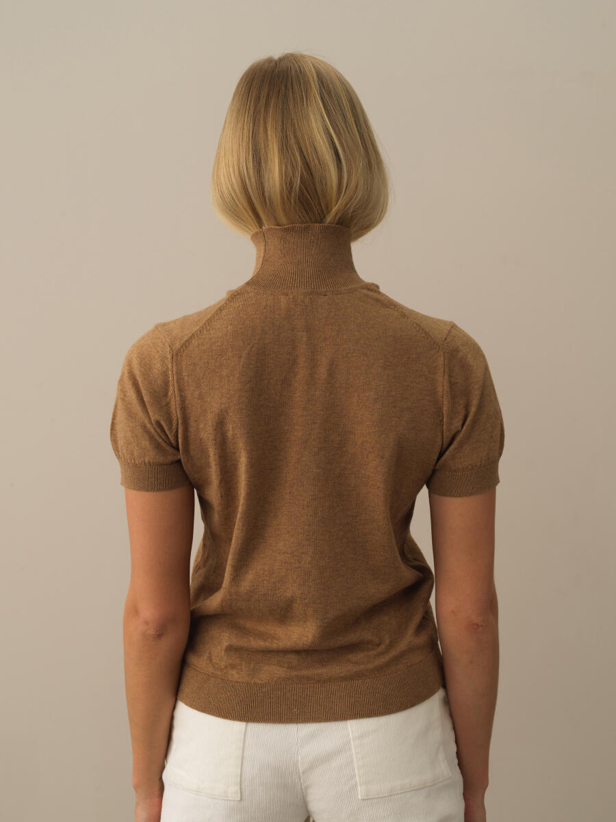 Camel Regular Fit Yarım Balıkçı Pamuk Kazak - 3