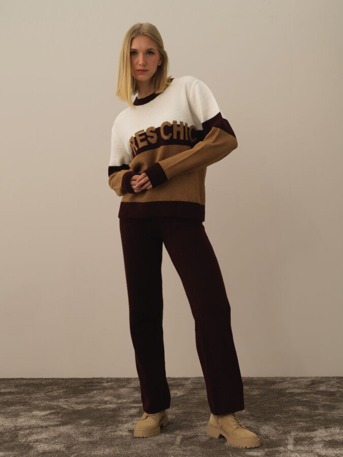 Camel Lüks Pamuk Dokulu Regular Fit Kazak - Xint