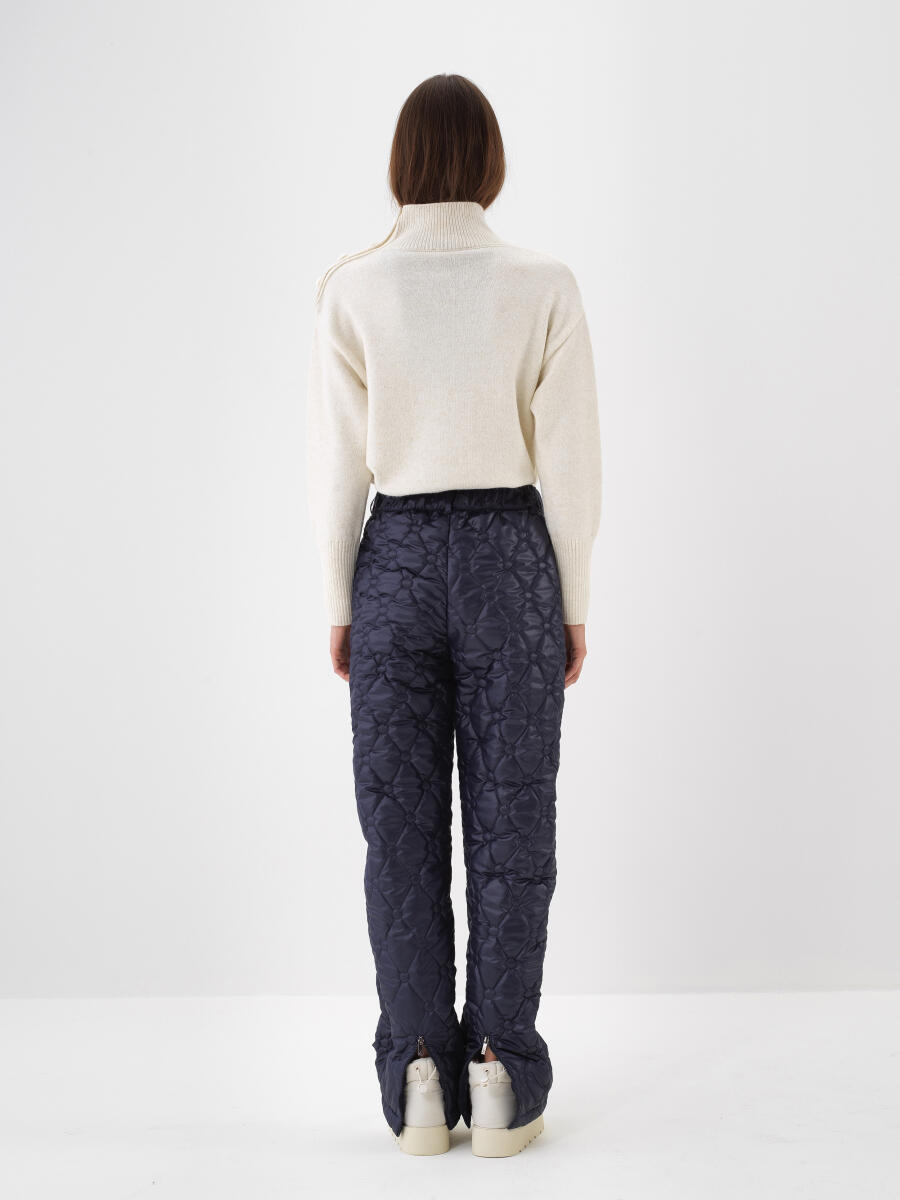 Ekru Doğal Yün Dokulu Oversize Kazak - 5