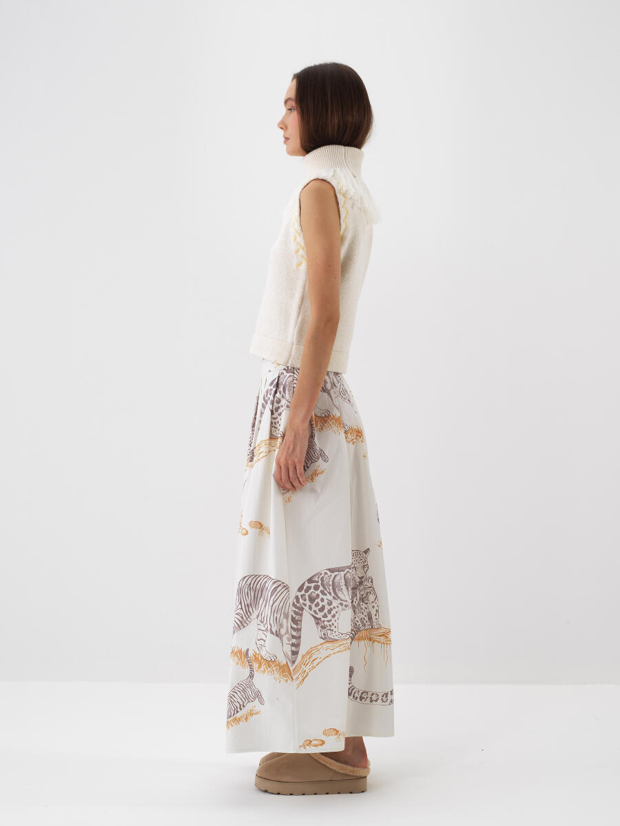 Ekru Doğal Yün Dokulu Regular Fit Kazak - 3