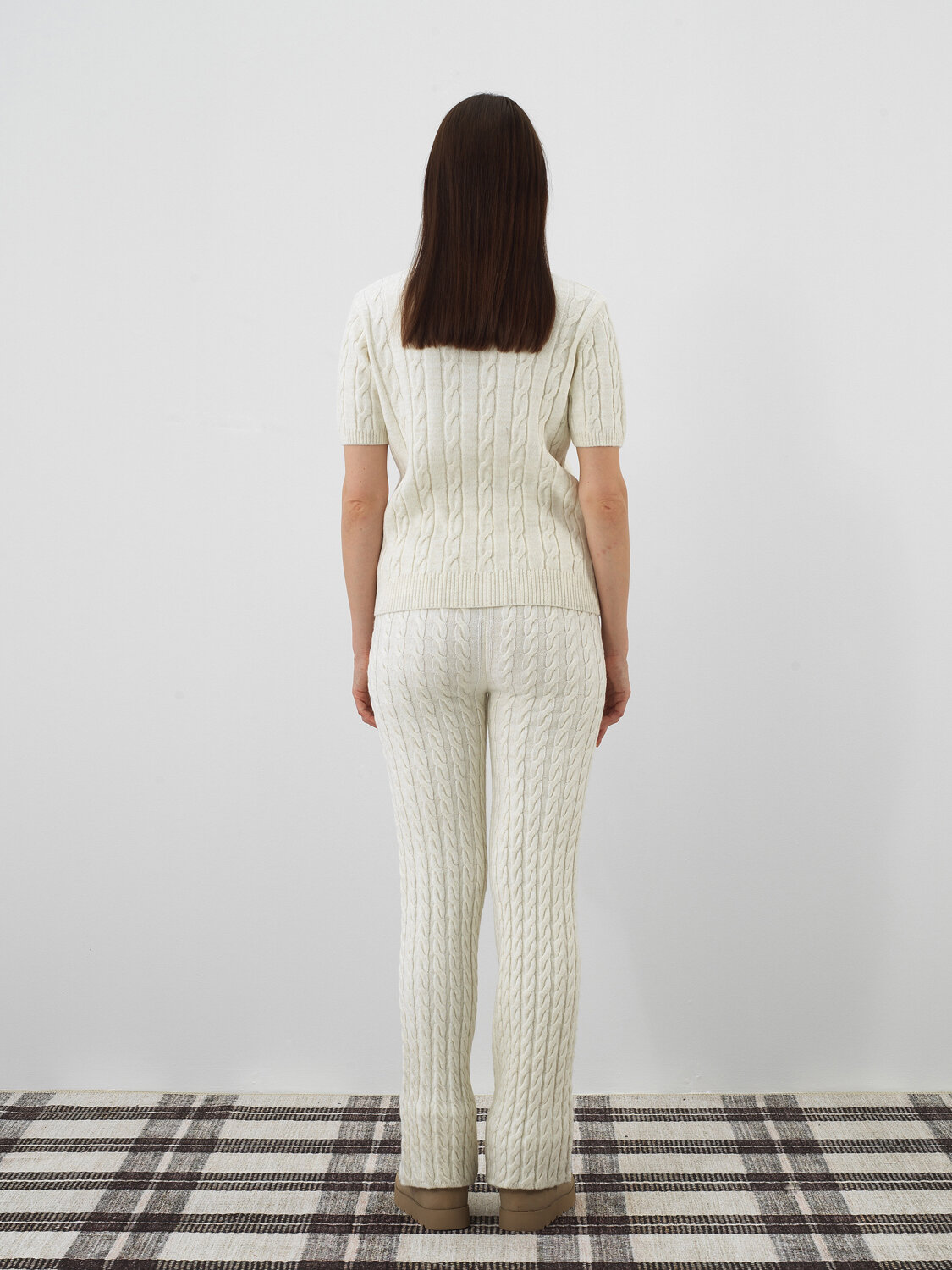 Ekru Doğal Yün Dokulu Regular Fit Kazak - Xint