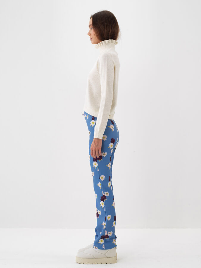 Ekru Doğal Yün Dokulu Slim Fit Kazak - Xint