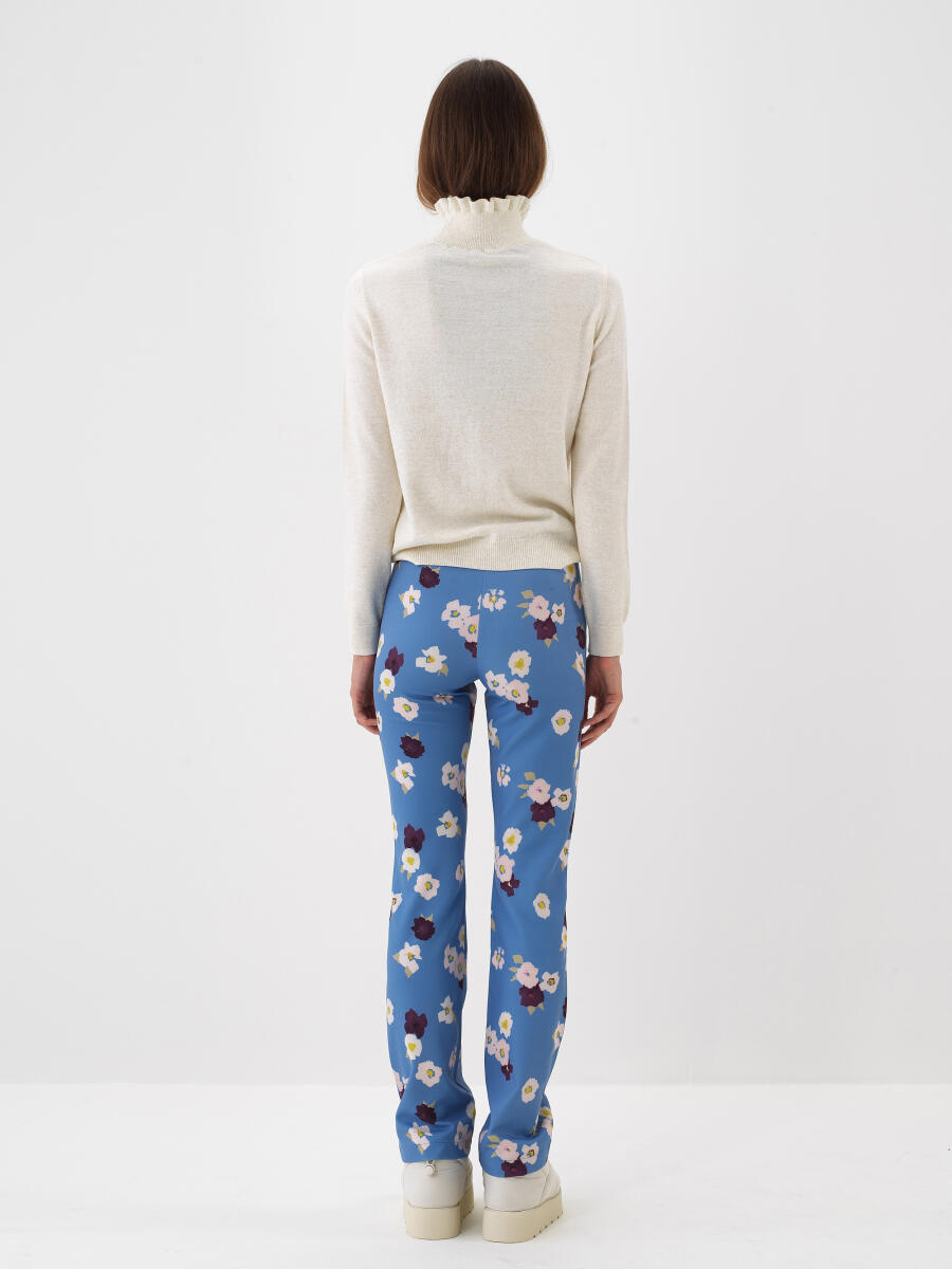 Ekru Doğal Yün Dokulu Slim Fit Kazak - 5