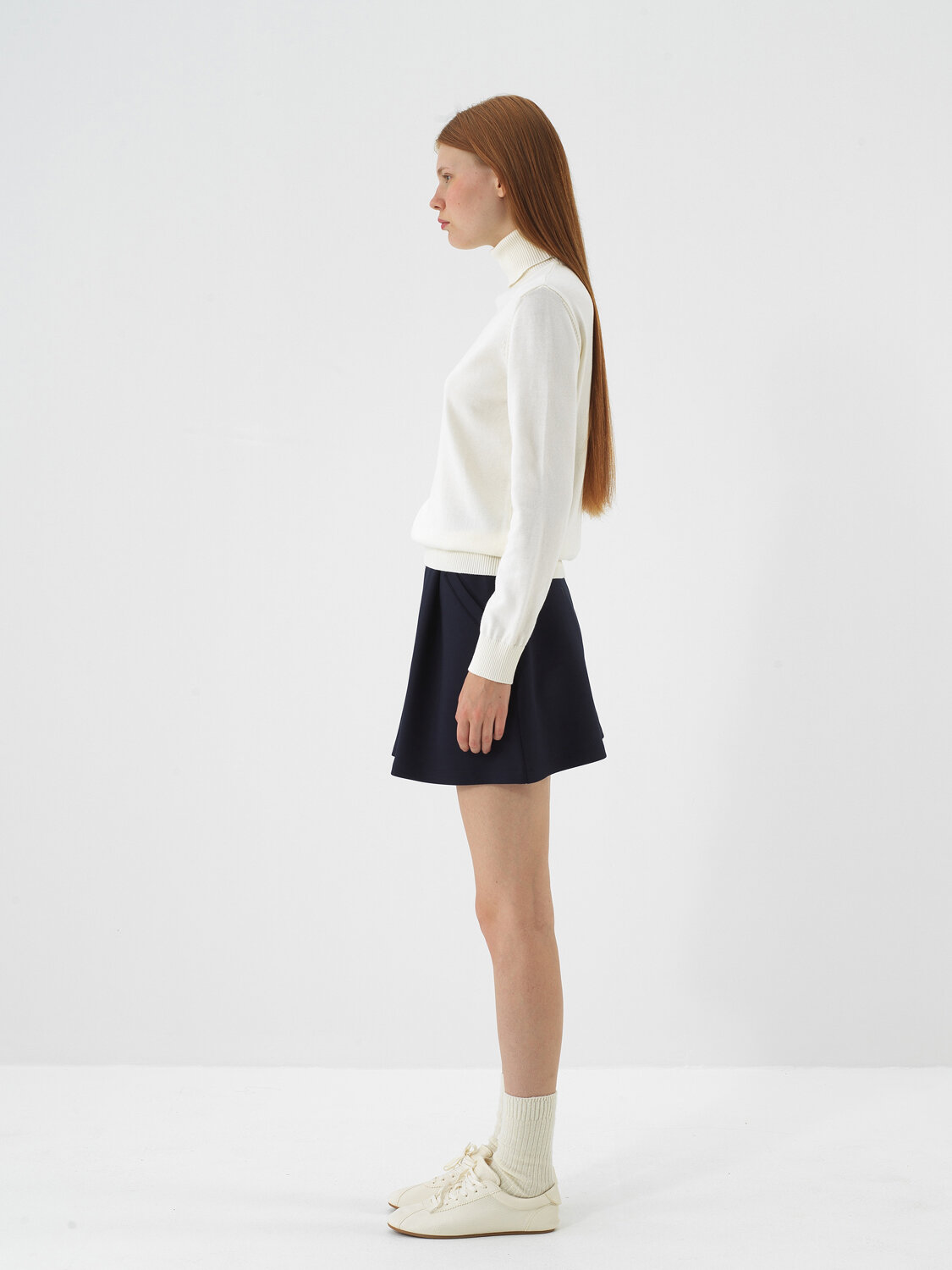 Ekru Pamuk Dokulu Regular Fit Kazak - Xint