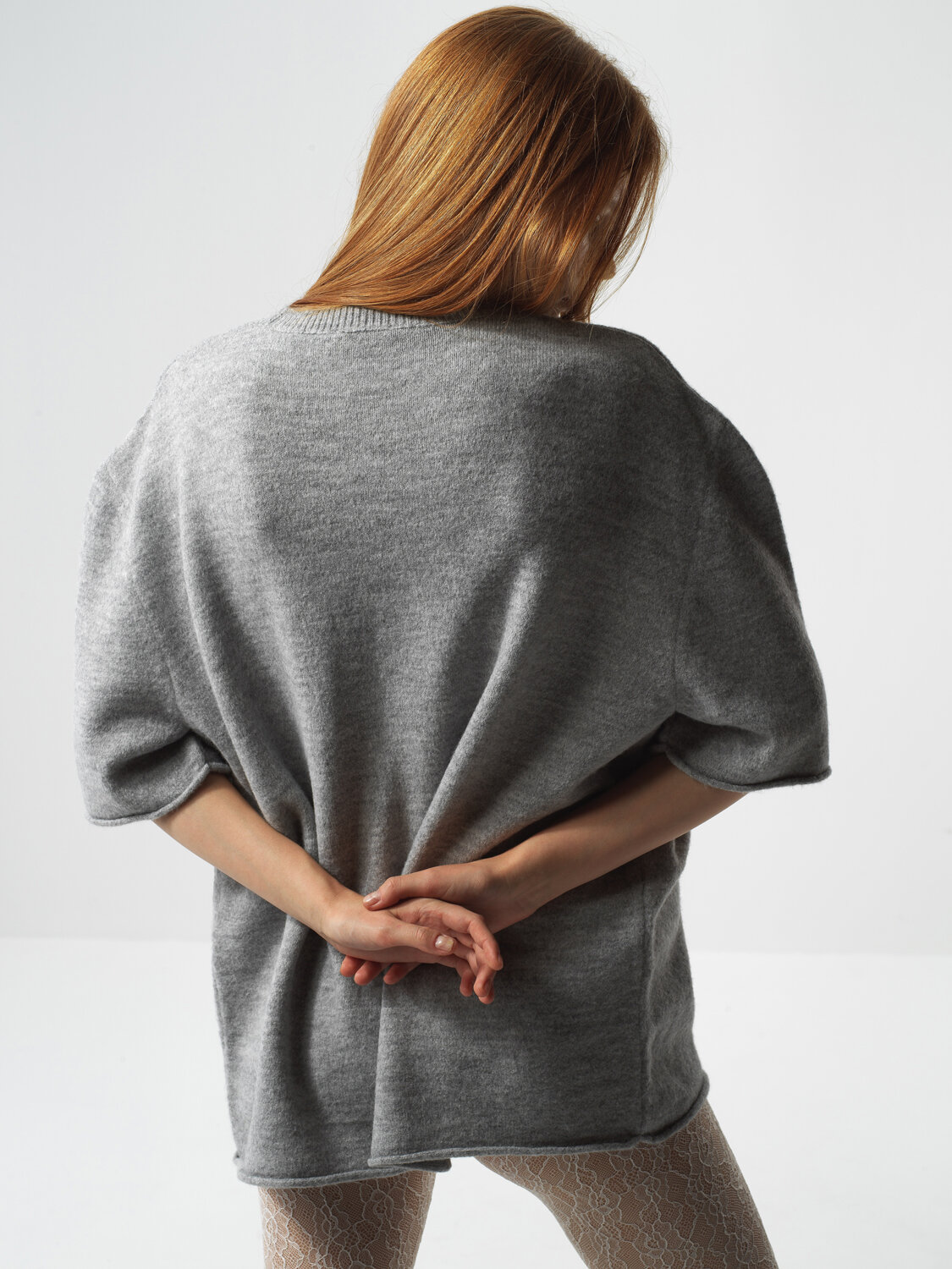 Gri Yumuşak Dokulu Oversize Kazak - Xint