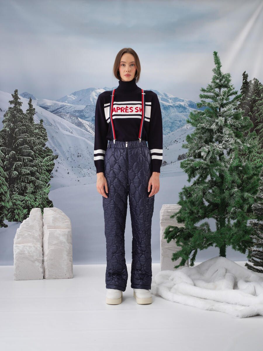 Lacivert Doğal Yün Dokulu Regular Fit Kazak - 2