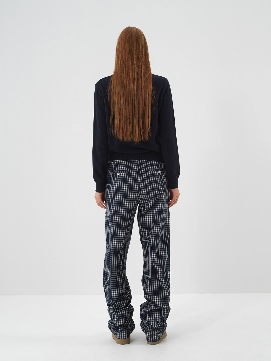 Lacivert Pamuk Dokulu Oversize Kazak - Xint