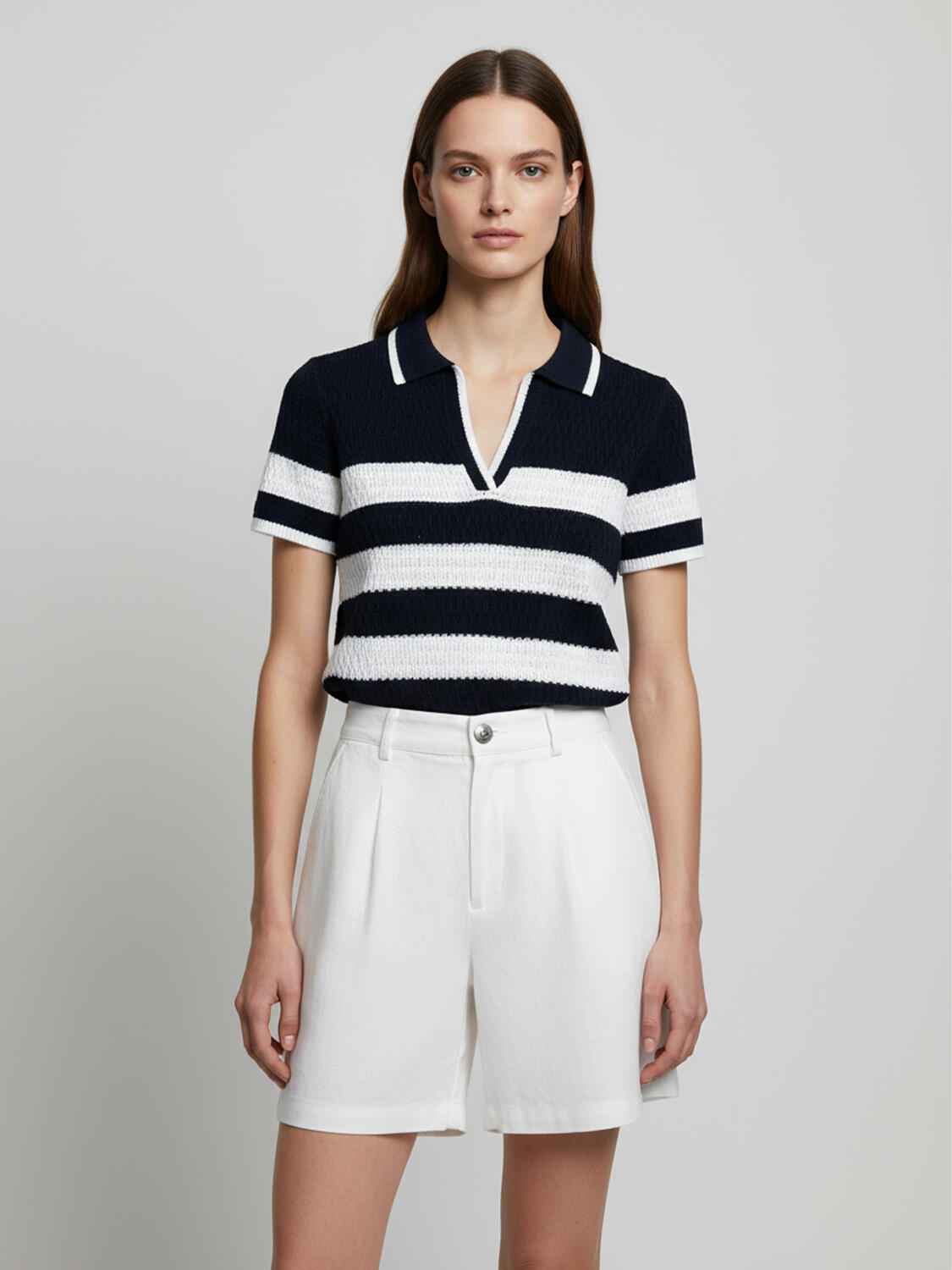 Lacivert Pamuk Dokulu Regular Fit Kazak - 1