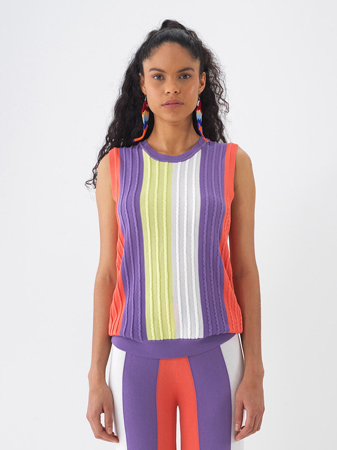 Lila Doğal Dökümlü Regular Fit Kazak