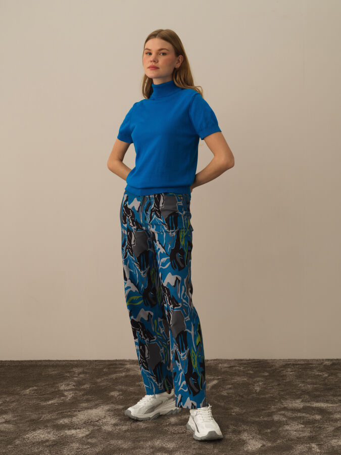 Mavi Regular Fit Yarım Balıkçı Pamuk Kazak - 2