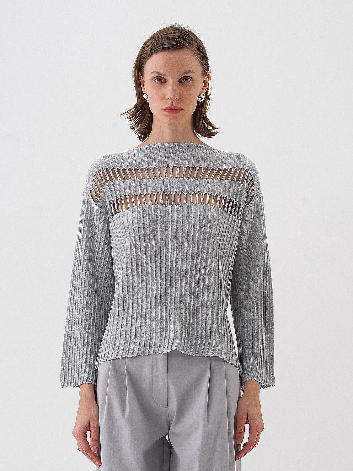 Naturel Doğal Dökümlü Oversize Kazak