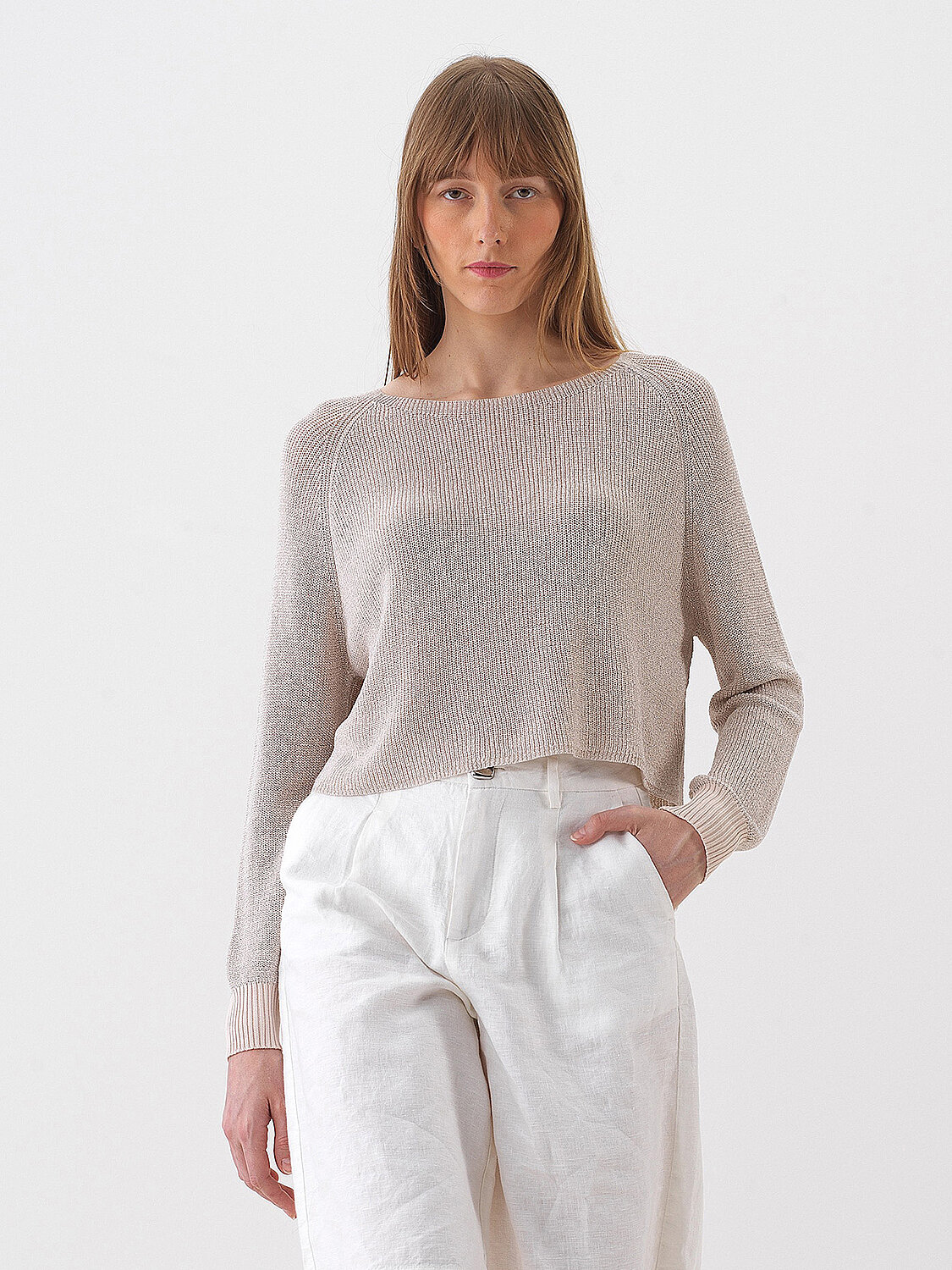 Naturel Doğal Dökümlü Oversize Kazak