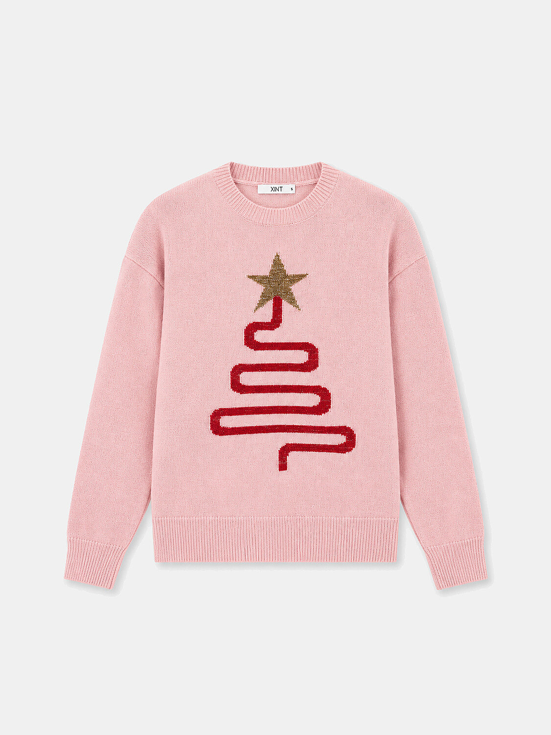 Pembe Oversize Bisiklet Yaka Yünlü Kazak - 1