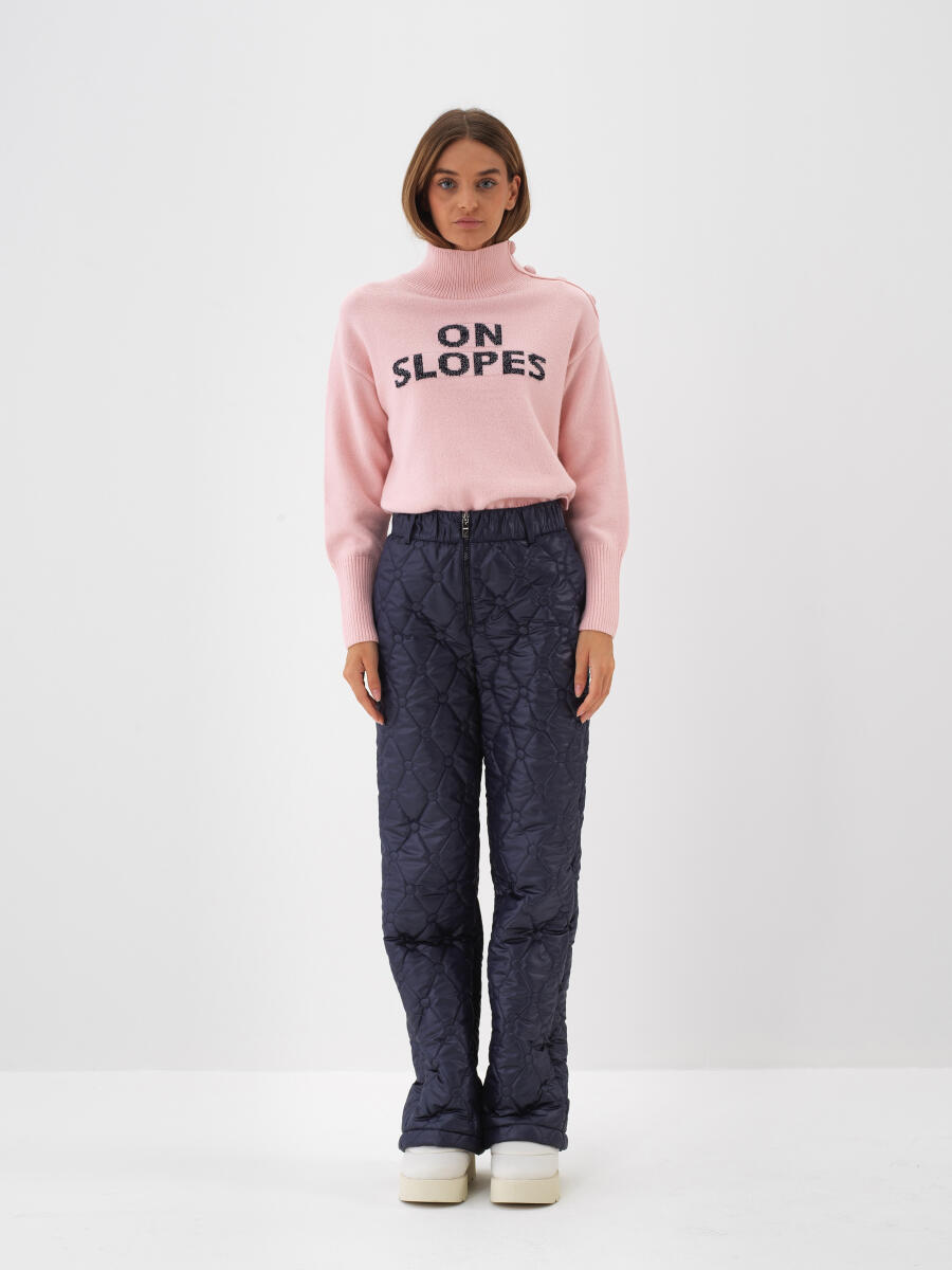 Pembe Doğal Yün Dokulu Oversize Kazak - 2