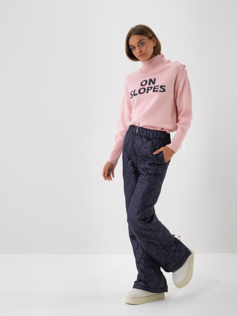 Pembe Doğal Yün Dokulu Oversize Kazak - 3