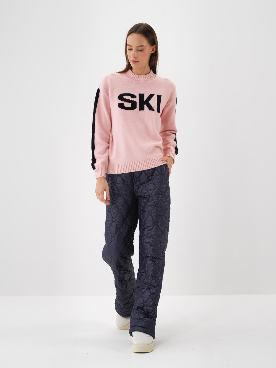 Pembe Doğal Yün Dokulu Oversize Kazak - 4