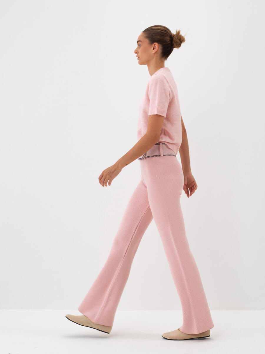 Pembe Yumuşak Dokulu Regular Fit Kazak - 4