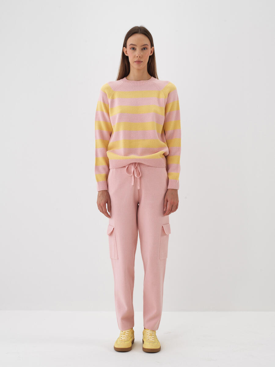 Sarı Doğal Yün Dokulu Regular Fit Kazak - 2